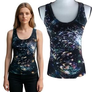 Connection 18 Tank Top Seamless Stretch Sublimated Fireworks Sparks Print Top